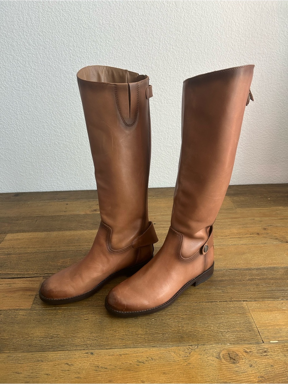 Sam Edelman Penny Riding Boot Button Leather Tall Riding Boots Brown